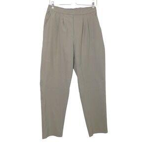 Lululemon Essential High-Rise Trouser Carbon Dust Taupe Pleated Pants Size 8